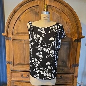 Universal Standard Black and White Floral Top